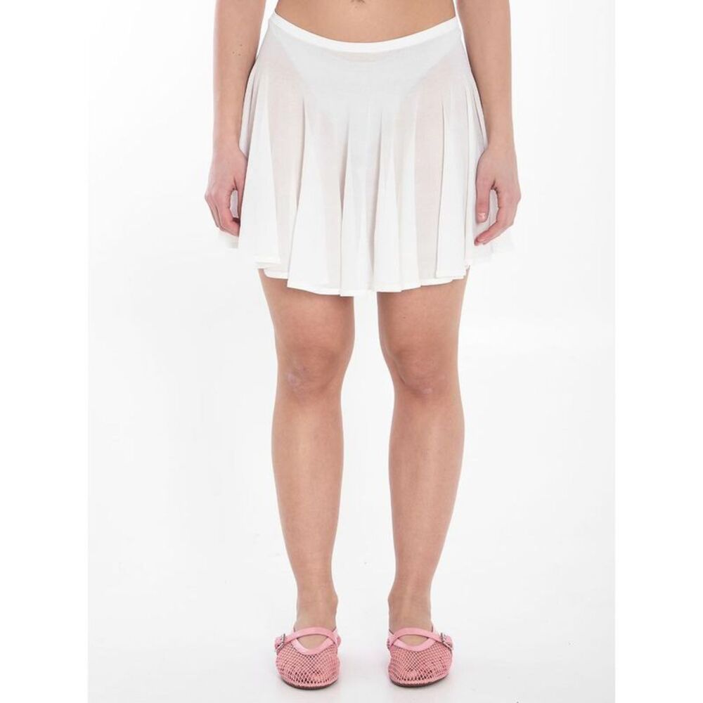 ALAIA Sculptural Knit Jacquard Midi Skirt Women BLANC Skirts